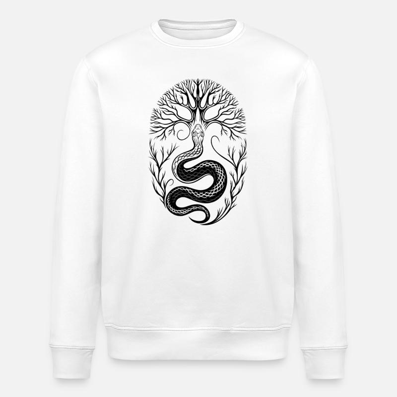 Serpent avec arbre en hiver - Sweat bio ROLLER Stanley/Stella Unisexe - blanc