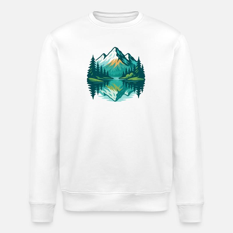 Alpine Reflection - Stanley/Stella ROLLER Unisex Organic Sweatshirt - white