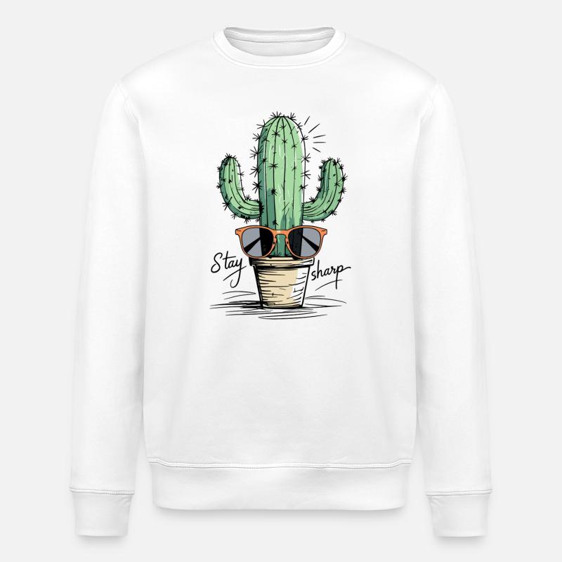 Kaktus Sonnenbrille Design - Stanley/Stella Unisex Bio-Sweatshirt ROLLER - Weiß