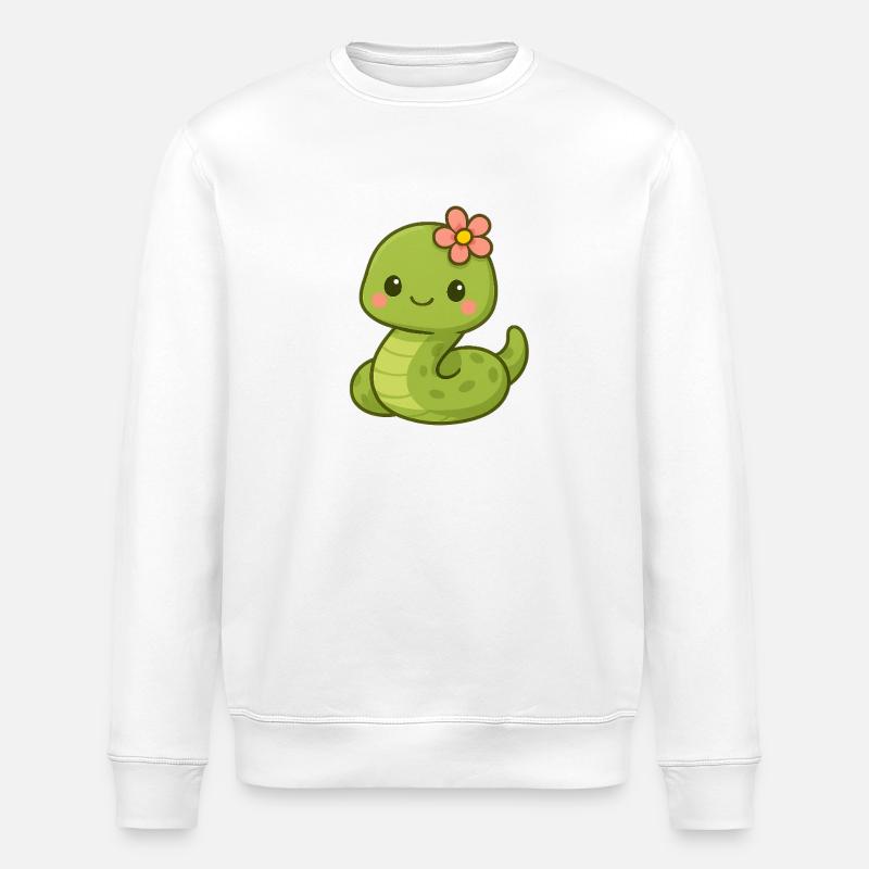 Mignon serpent dame avec fleur - Sweat bio ROLLER Stanley/Stella Unisexe - blanc