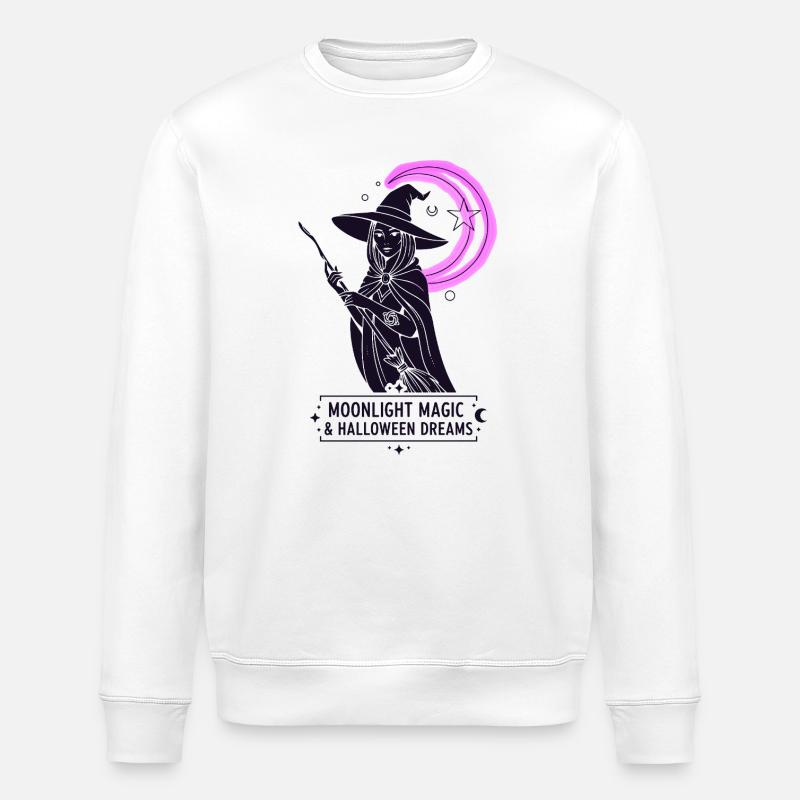 Moonlight Magic & Halloween Dreams - Stanley/Stella ROLLER Unisex Organic Sweatshirt - white