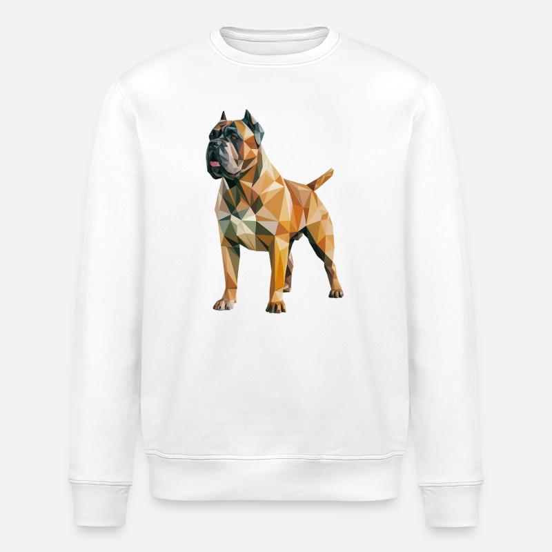 Mastiff - Cool Low Poly  Logo - Stanley/Stella ROLLER Unisex Organic Sweatshirt - white