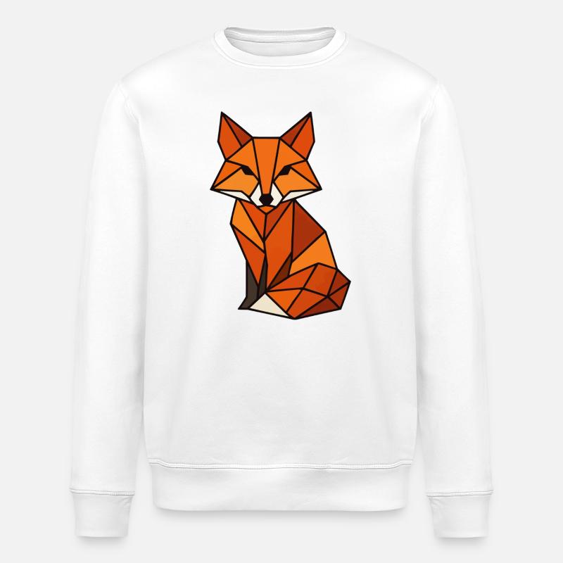 Geometric Fox Triangles - Stanley/Stella ROLLER Unisex Organic Sweatshirt - white