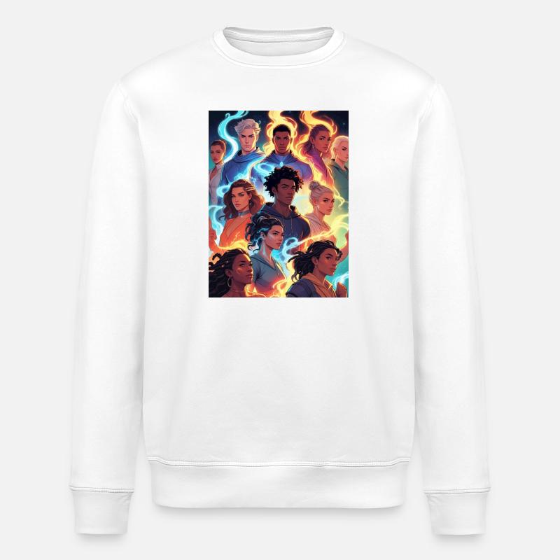 Elemental Ild og Is Gruppe - Stanley/Stella ROLLER Unisex Organic Sweatshirt - white