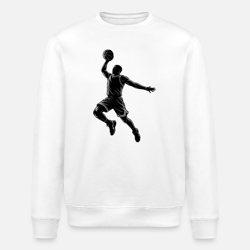 Basketball Dunk - Cool Silhouette Logo - Sweat bio ROLLER Stanley/Stella Unisexe - blanc