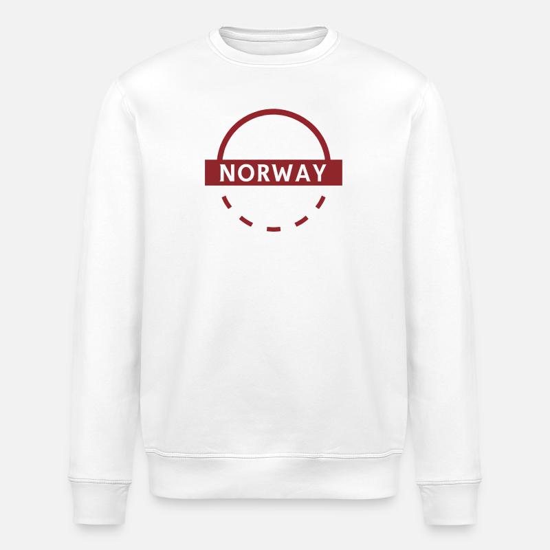 Norwegen Emblem Runder Ring - Stanley/Stella Unisex Bio-Sweatshirt ROLLER - Weiß