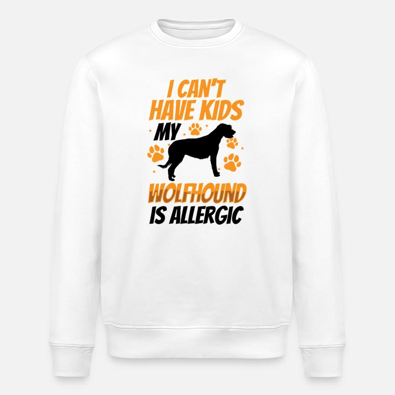 Irish Wolfhound est allergique - Sweat bio ROLLER Stanley/Stella Unisexe - blanc