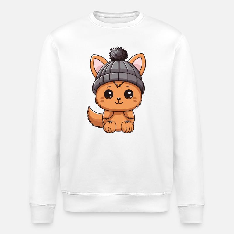 Eichhörnchen Winter Tier Baby Comic - Stanley/Stella Unisex Bio-Sweatshirt ROLLER - Weiß