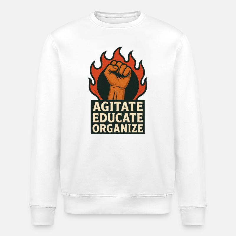 Agiter Éduquer Organiser - Sweat bio ROLLER Stanley/Stella Unisexe - blanc