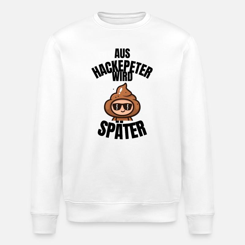 Hackepeter wird später – Fun Cartoon - Stanley/Stella Unisex Bio-Sweatshirt ROLLER - Weiß