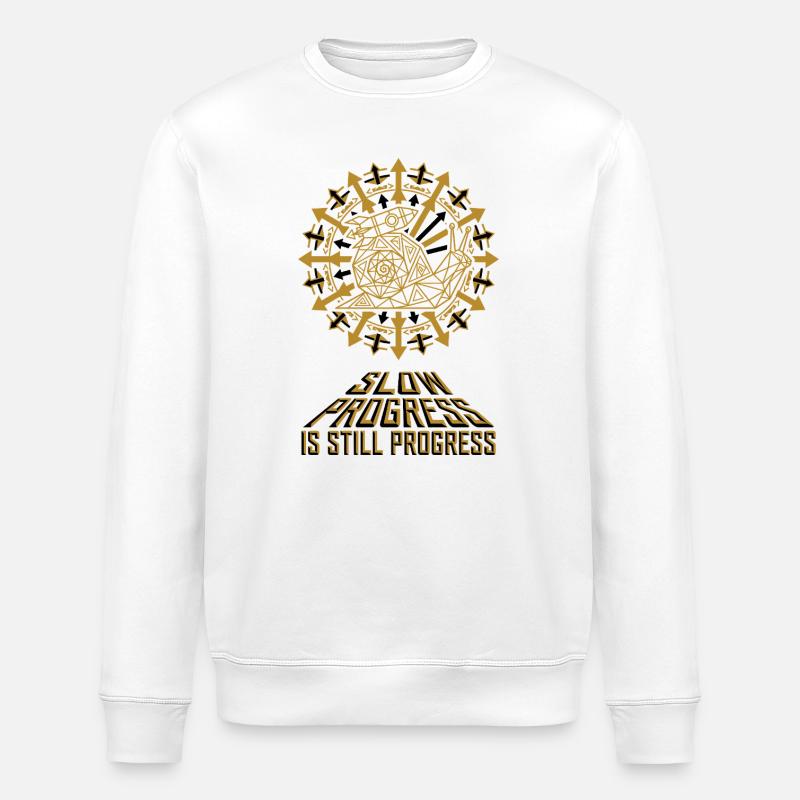 Slow Progress Rocket Snail - Stanley/Stella ROLLER Unisex Organic Sweatshirt - white