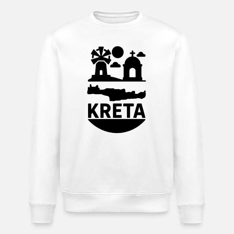 Île monumentale de Crète, Grèce - Sweat bio ROLLER Stanley/Stella Unisexe - blanc