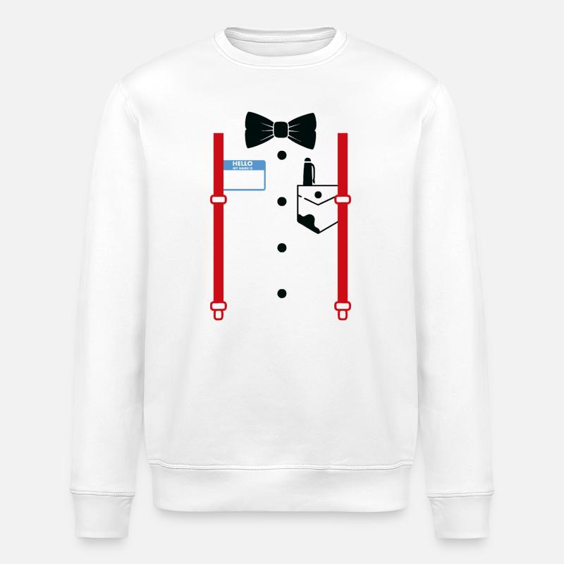 Formeller Look mit Namensschild - Stanley/Stella Unisex Bio-Sweatshirt ROLLER - Weiß