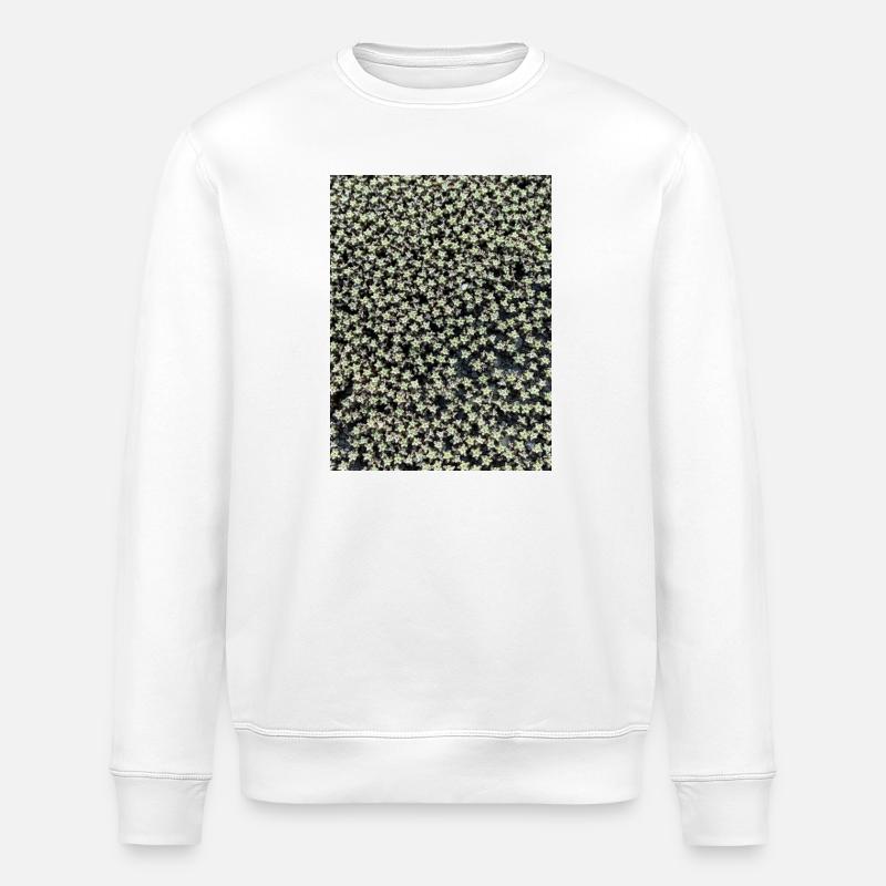 Sternchenmuster im Grünschimmer - Stanley/Stella Unisex Bio-Sweatshirt ROLLER - Weiß