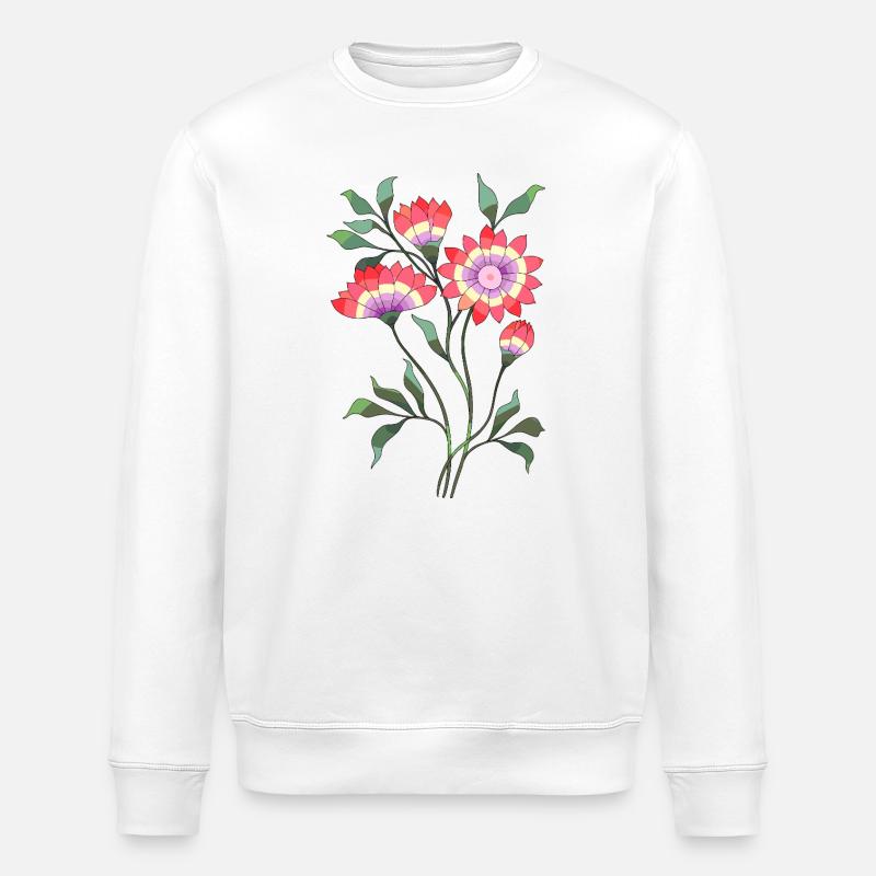 Flowers - Stanley/Stella ROLLER Unisex Organic Sweatshirt - white