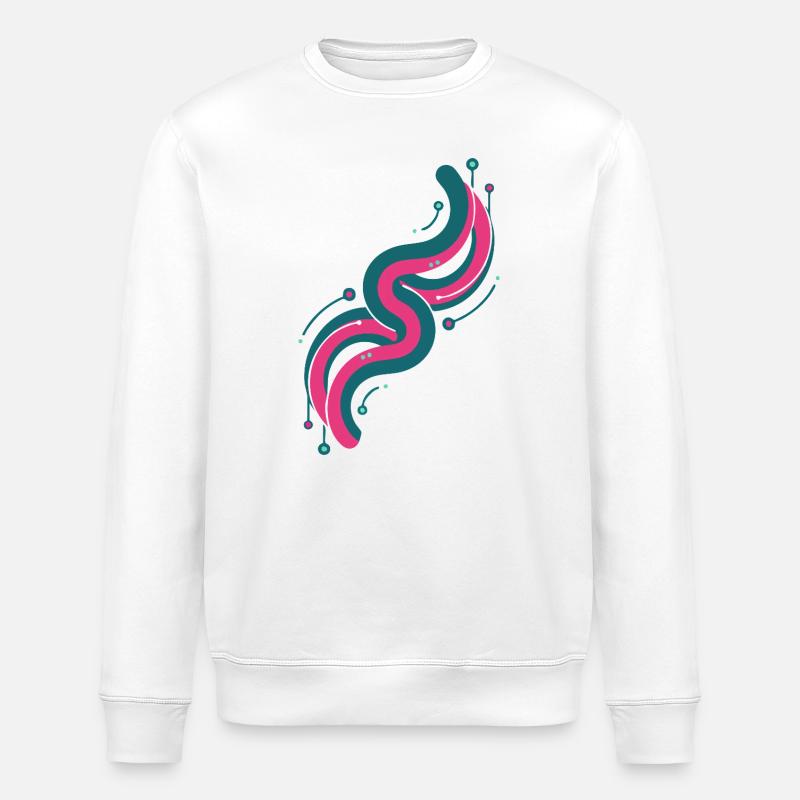 Rosa und Blaue Farbwelle - Stanley/Stella Unisex Bio-Sweatshirt ROLLER - Weiß