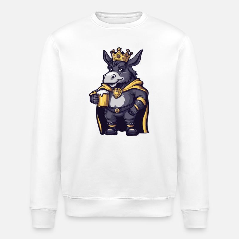 Esel Bier König - Stanley/Stella Unisex Bio-Sweatshirt ROLLER - Weiß