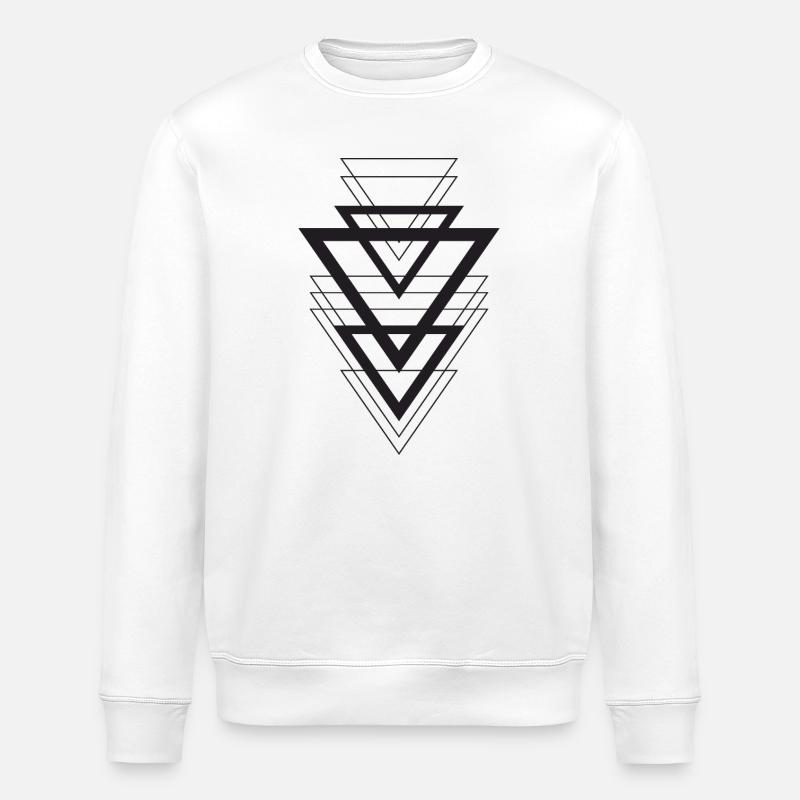 Superposition géométrique du triangle - Sweat bio ROLLER Stanley/Stella Unisexe - blanc