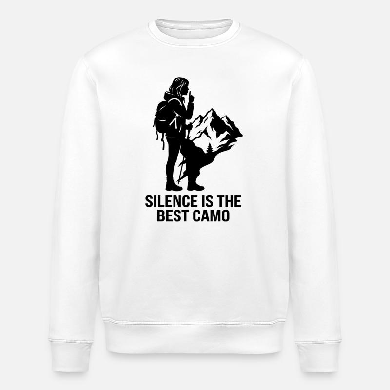 Schweigen ist der beste Tarnbergwanderer - Stanley/Stella Unisex Bio-Sweatshirt ROLLER - Weiß