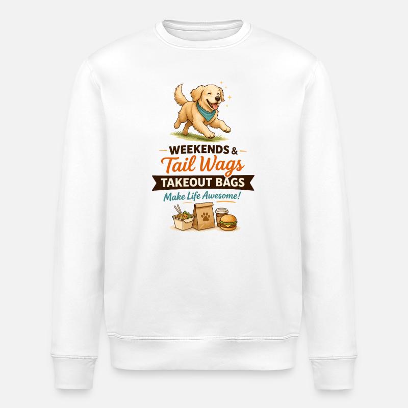 Schwanz-Wedeln Takeout-Beutel - Stanley/Stella Unisex Bio-Sweatshirt ROLLER - Weiß