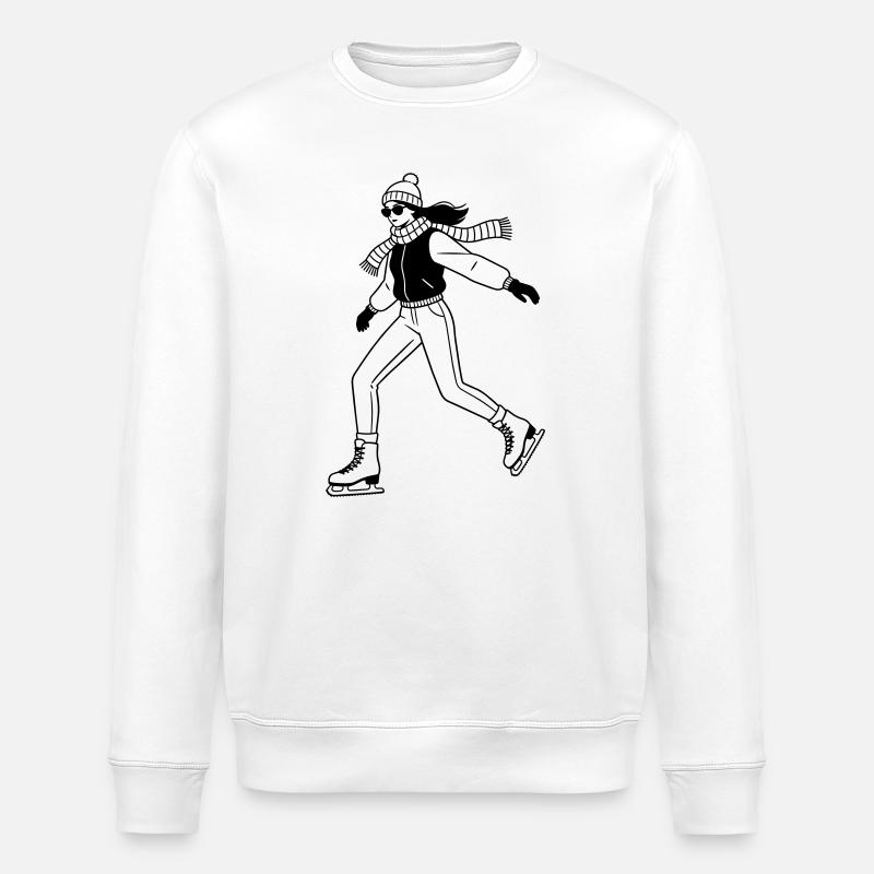 Schlittschuh - Stanley/Stella Unisex Bio-Sweatshirt ROLLER - Weiß