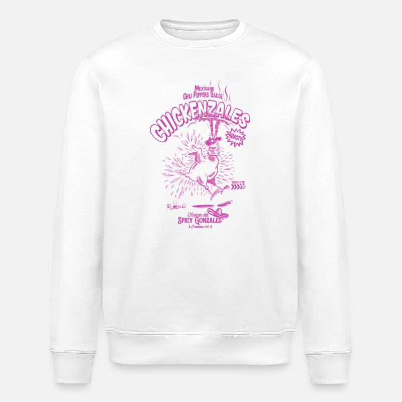 Poulet Pimenté Retro Violet - Sweat bio ROLLER Stanley/Stella Unisexe - blanc