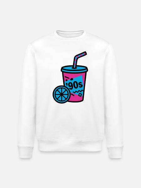 90s Retro Becher Slush Sommer - Stanley/Stella Unisex Bio-Sweatshirt ROLLER - Weiß