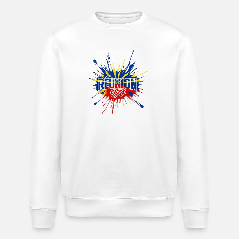 Splash Drapeau Réunion 974 - Sweat bio ROLLER Stanley/Stella Unisexe - blanc