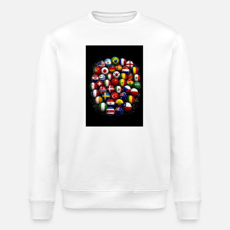 Flaggbälle Weltfußball - Stanley/Stella Unisex Bio-Sweatshirt ROLLER - Weiß