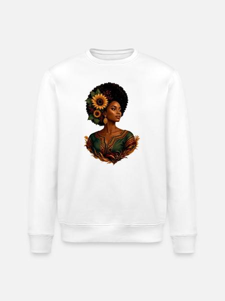 Couronne de tournesol afro - Sweat bio ROLLER Stanley/Stella Unisexe - blanc