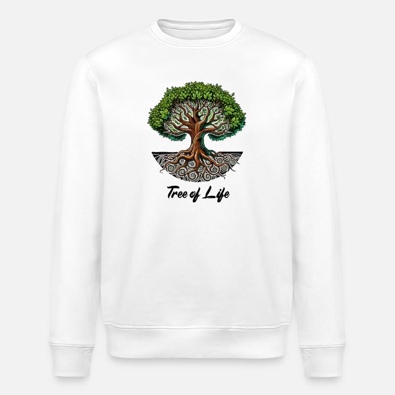 baum des lebens - Stanley/Stella Unisex Bio-Sweatshirt ROLLER - Weiß