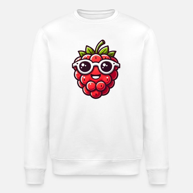 Raspberry Comic - Stanley/Stella ROLLER Unisex Organic Sweatshirt - white