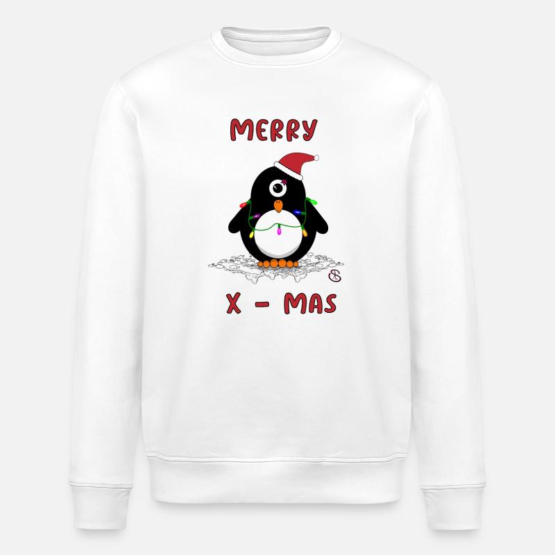 Pingouin de Noël - Sweat bio ROLLER Stanley/Stella Unisexe - blanc