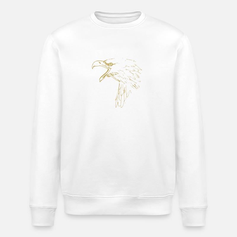 Motifs illustrés avec aigle - Sweat bio ROLLER Stanley/Stella Unisexe - blanc