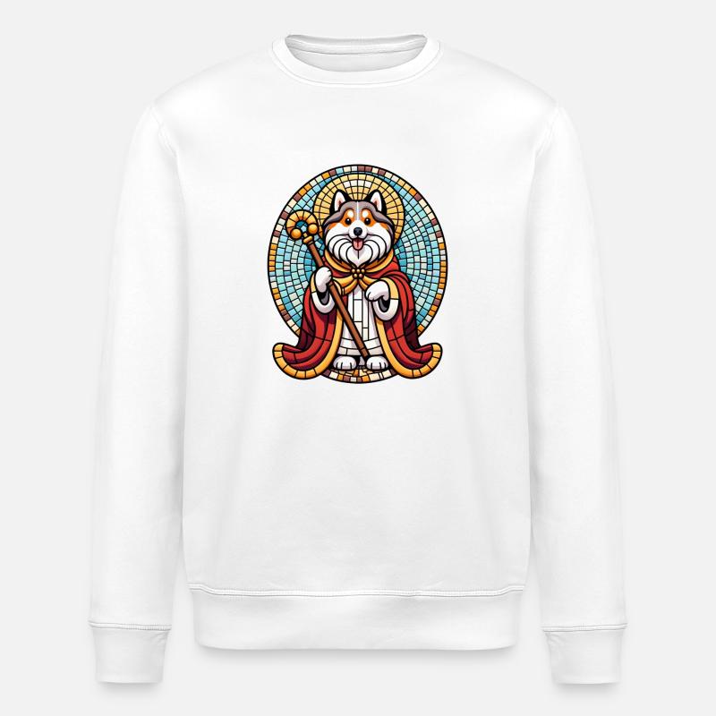 Heilige Pfote - Stanley/Stella Unisex Bio-Sweatshirt ROLLER - Weiß