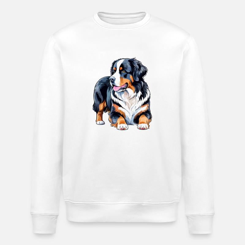 Bouvier bernois Aquarelles - Sweat bio ROLLER Stanley/Stella Unisexe - blanc