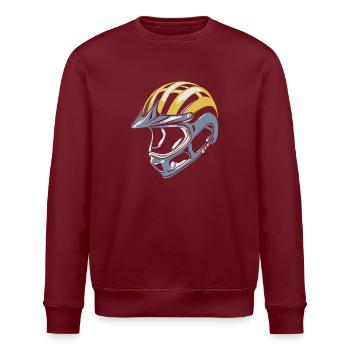 MTB-Helm-Shirt Radfahrer Biker Geschenkidee - Stanley/Stella Unisex Bio-Sweatshirt ROLLER - Weiß - Vorne - Nik (191cm)