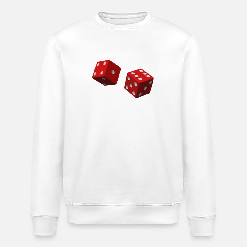 Red dice - Stanley/Stella ROLLER Unisex Organic Sweatshirt - white