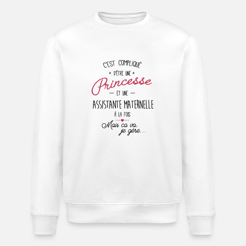 Princesse et Assistante maternelle - Sweat bio ROLLER Stanley/Stella Unisexe - blanc