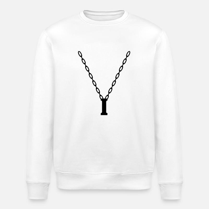 Initial chain letters I - Stanley/Stella ROLLER Unisex Organic Sweatshirt - white