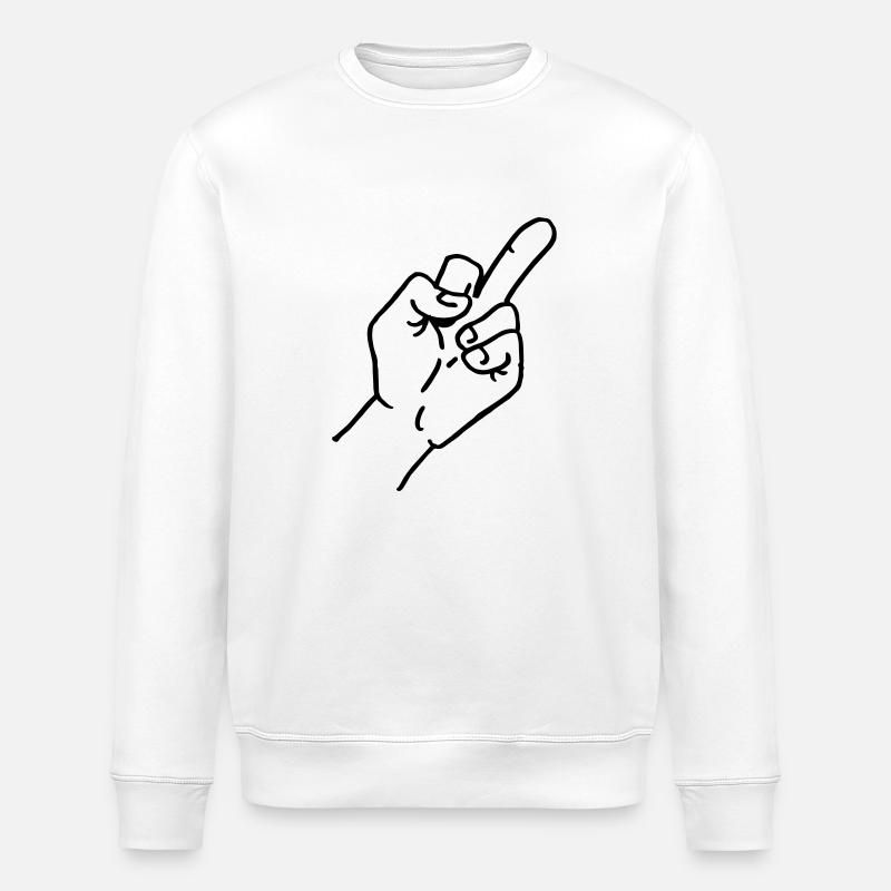 Doigt d'honneur - Sweat bio ROLLER Stanley/Stella Unisexe - blanc