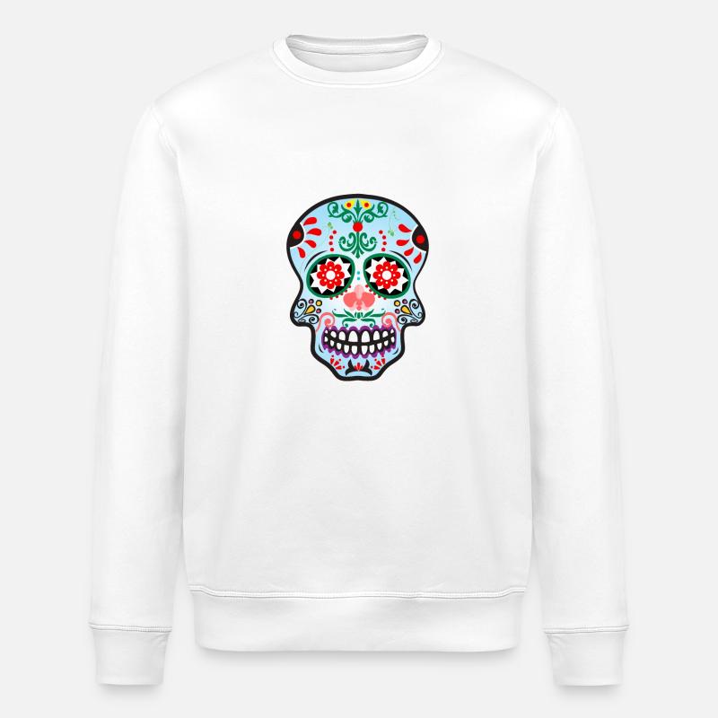 Catrina Schädel Blau - Stanley/Stella Unisex Bio-Sweatshirt ROLLER - Weiß