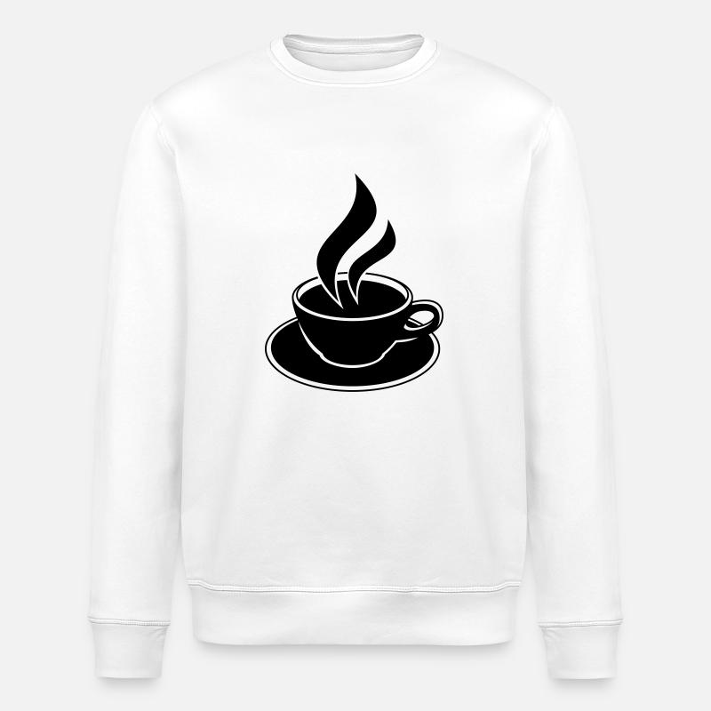 Coffee Cup Design - Stanley/Stella ROLLER Unisex Organic Sweatshirt - white