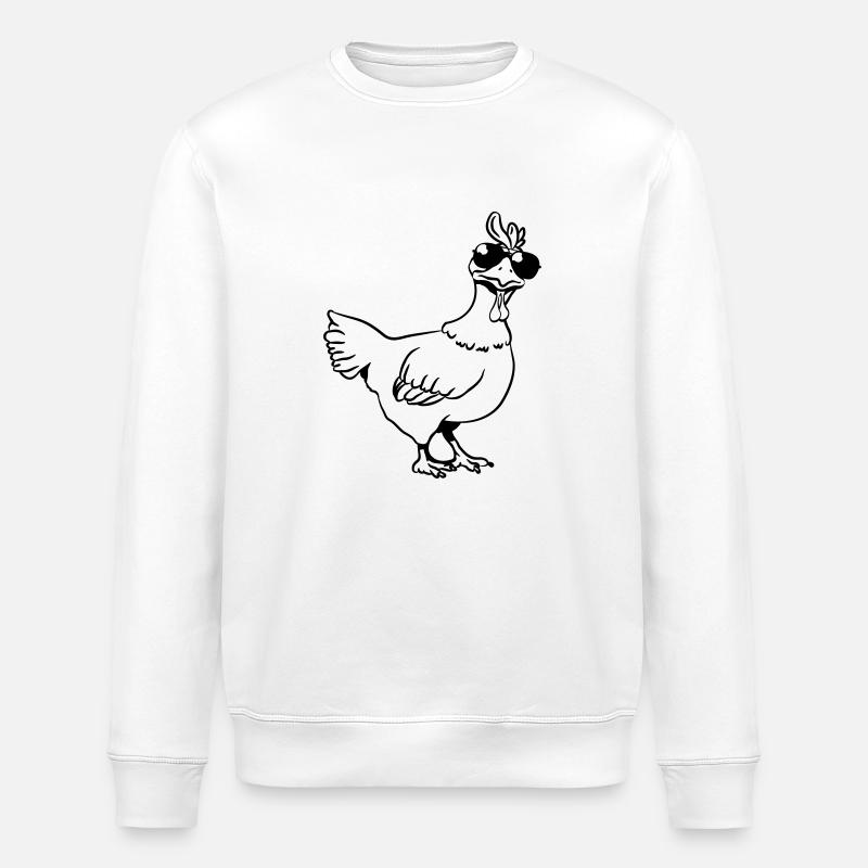 Chicken sunglasses cool - Stanley/Stella ROLLER Unisex Organic Sweatshirt - white