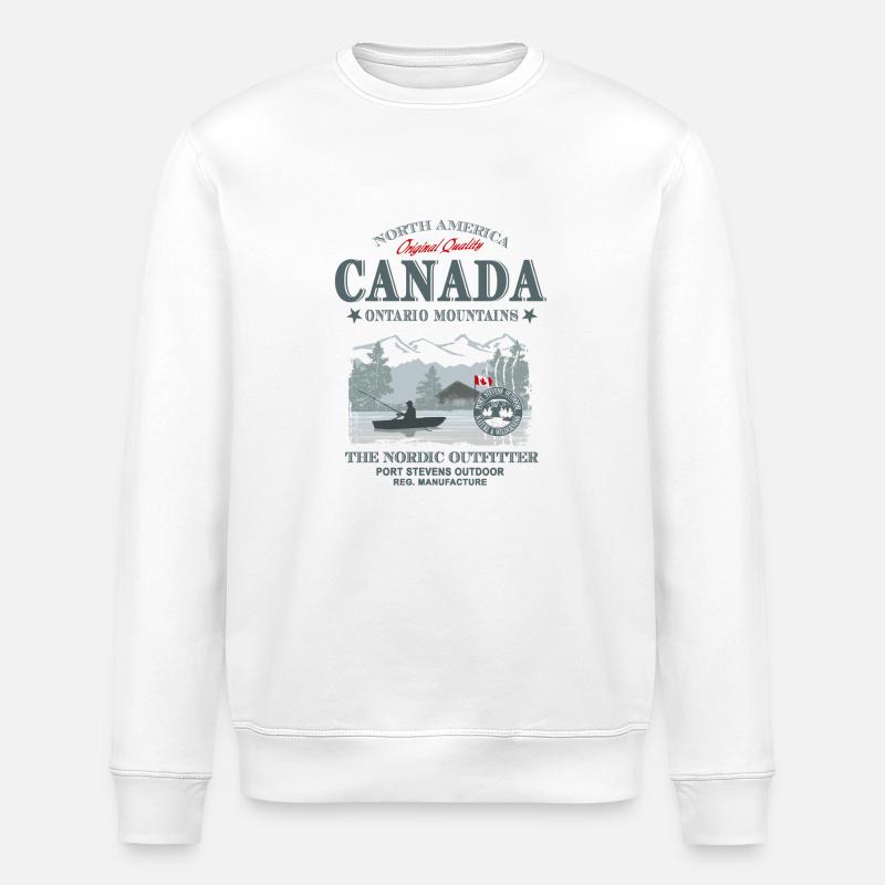 Canada - Fishing - Stanley/Stella Unisex Bio-Sweatshirt ROLLER - Weiß