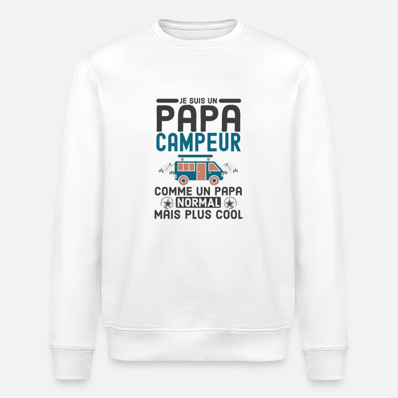 papa campeur - Sweat bio ROLLER Stanley/Stella Unisexe - blanc
