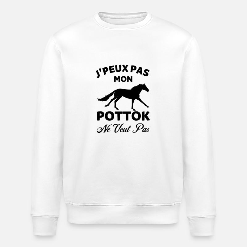 Cheval pottok 2 - Sweat bio ROLLER Stanley/Stella Unisexe - blanc