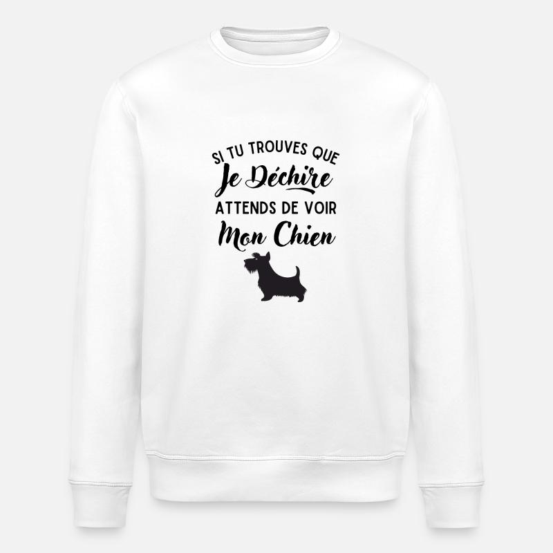 Mon Chien déchire 2 - Sweat bio ROLLER Stanley/Stella Unisexe - blanc