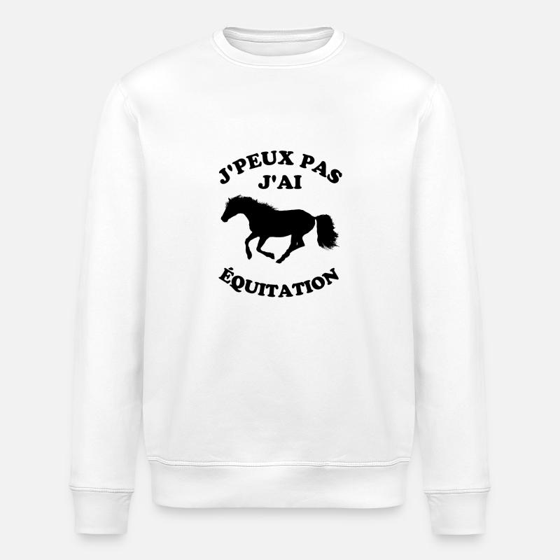 Cheval Equitation Poney - Sweat bio ROLLER Stanley/Stella Unisexe - blanc