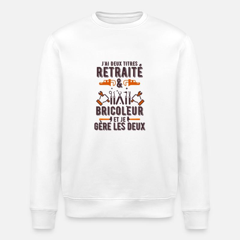 retraité et bricoleur 1 - Sweat bio ROLLER Stanley/Stella Unisexe - blanc